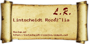 Lintscheidt Rozália névjegykártya